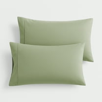 Máulli Collection 100% Organic Cotton Pillow Cases Set of 2 Queen / Standard Size - Soft, Cooling & Breathable Organic Cotton Percale Weave Pillowcase for Queen Pillow (Sage Green), GOTS Certified
