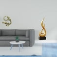 thumbnail image 2 of Escultura china,Minifigura china de latón para decoración de escritorio,Adorno de mesa en miniatura china de latón,Escultura abstracta de fuego,Estatua de arte abstracto para decoración del, 2 of 8