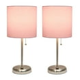 thumbnail image 3 of LimeLights Stick Lamp with USB charging port and Fabric Shade 2 Pack Set, Light Pink, 3 of 11