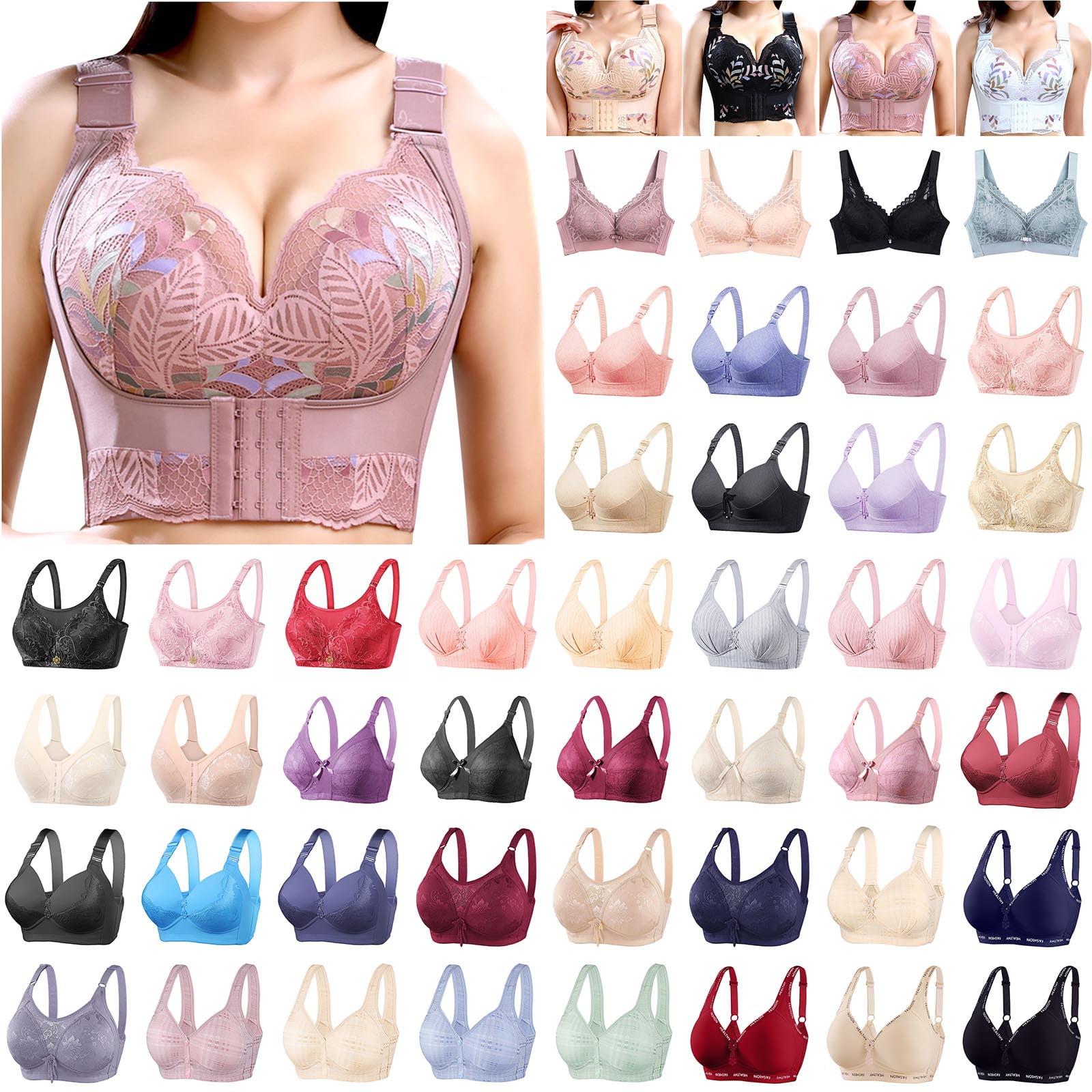 Xihbxyly Bras for Women Full Coverage Wirefree Sports Bralette Strappy