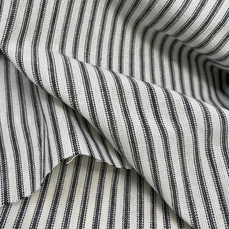 Grey and White Stripe - Homespun Fabric