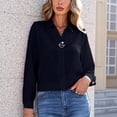 thumbnail image 2 of Tumotour Office Work Business Blouses for Women'S V-Neck Long Sleeve Button Up Shirts Business Causal Dressy Work Top, 2 of 8