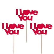 Valentines Cupcake Toppers Juliet Glitter Cardstock Set of 12 pcs