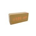 thumbnail image 1 of Pantalla LED de temperatura de tiempo de control de sonido de reloj despertador digital electrónico de madera de bambú inteligente sidaley DZ4616-03, 1 of 2
