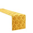 thumbnail image 2 of Ktlvex Halloween Pumpkin Table Runner 3D Embossed Pumpkin Maple Leaf Table Decor Soft Fabric Harvest Fall Table Runner for Dining Table Holiday Party Decorations (Yellow), 2 of 3