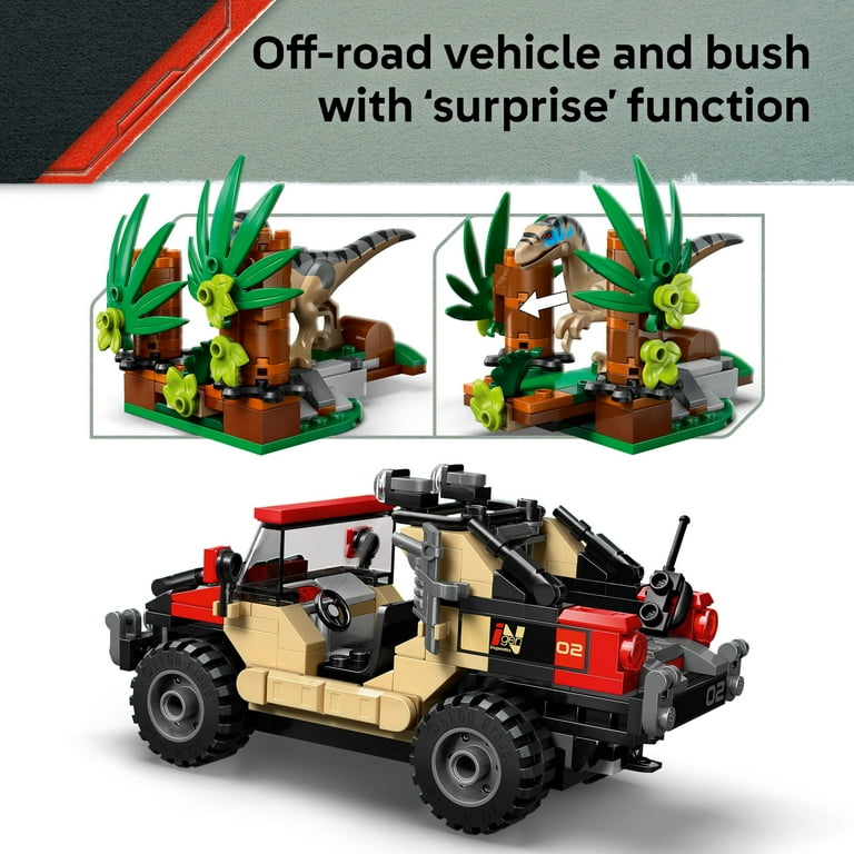 LEGO Jurassic World Raptor Off-Road Escape Dinosaur Toy - Building