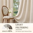 thumbnail image 6 of TURCURNO 84 Inch Linen Curtains for Living Room,Light Filtering Bronze Grommet Birch Drapes,Farmhouse Sliding Door Beige Window Curtains,2 Panels, 6 of 10