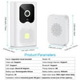 thumbnail image 3 of Nkmbld 1080p Wireless Video Doorbell Camera, Intelligent Visual Doorbell Night Light HD Wireless Wifi Mobile APP Voice Intercom Mobile Detection Monitoring Doorbell, White, 3 of 9