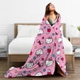 thumbnail image 5 of Hello Kitty Cartoon Throw Blanket, Super Soft Cozy Flannel Fleece Picnic Blanket for Boys Girls Adults, Warm Plush Blankets for Couch Sofa Bed Living Room, 5 of 7