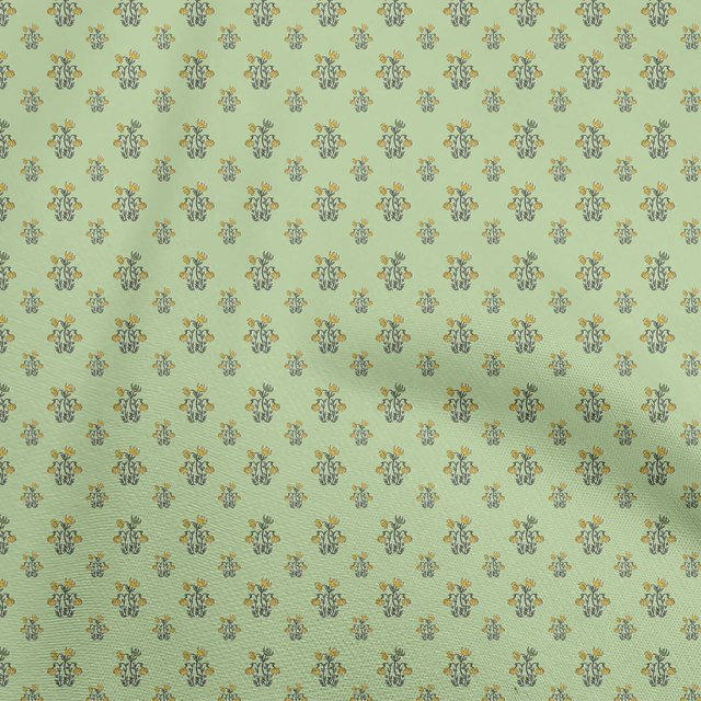 oneOone Polyester Spandex Light Green Fabric Asian Block Quilting Supplies Print Sewing Fabric By The Yard 56 Inch Wide