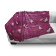 thumbnail image 3 of Rustic Soft Flannel Fleece Throw Blanket, Little Sea Shells on the Vintage Marine Coast Tropical Life Themed Image, Cozy Plush for Indoor and Outdoor Use, 60" x 80", Cream and Fuchsia, by Ambesonne, 3 of 6