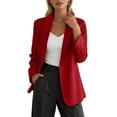 thumbnail image 1 of AWZXDE Blazer Décontracté à Manches Longues pour Femmes Sans Boutons Sans Poches Ajusté Veste de Bureau à la Mode pour un Style Quotidien Intelligent Rouge,TTG, 1 of 5