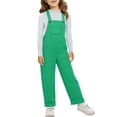 thumbnail image 5 of Coerni Girls' Vintage Jumpsuit Teens Baggy Wide Leg Jeans Overall Shorts with Pockets Kids Solid Retro Washed Strap Jumpsuits Pants, 5 of 7