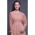 thumbnail image 5 of Bimba Floral Women Long Sleeve SmockedÂ&nbsp;DressÂ&nbsp;Round Neck Ruffle Summer Maxi-XXX-Large, 5 of 5