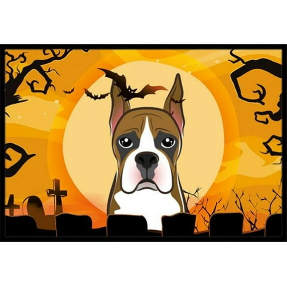 Caroline's Treasures BB1781JMAT Halloween Boxer Door Mat, Indoor Rug or Outdoor Welcome Mat 24x36 Doormat , 36"L x 24"W,