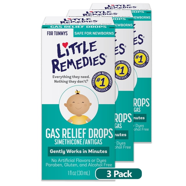Baby Gas Drops Little Remedies, 30 ml (paquete de 3)