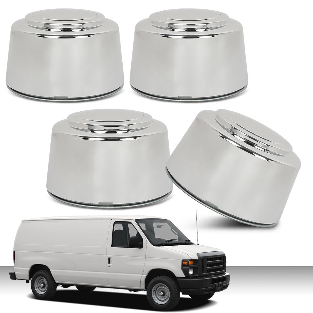 Hubcaps Compatible With Ford F250 F350 Truck, E150 E250 E350 E450 Van - 16 Inch 8 Lug Steel Wheels, Set Of 4 Silver Wheel Covers