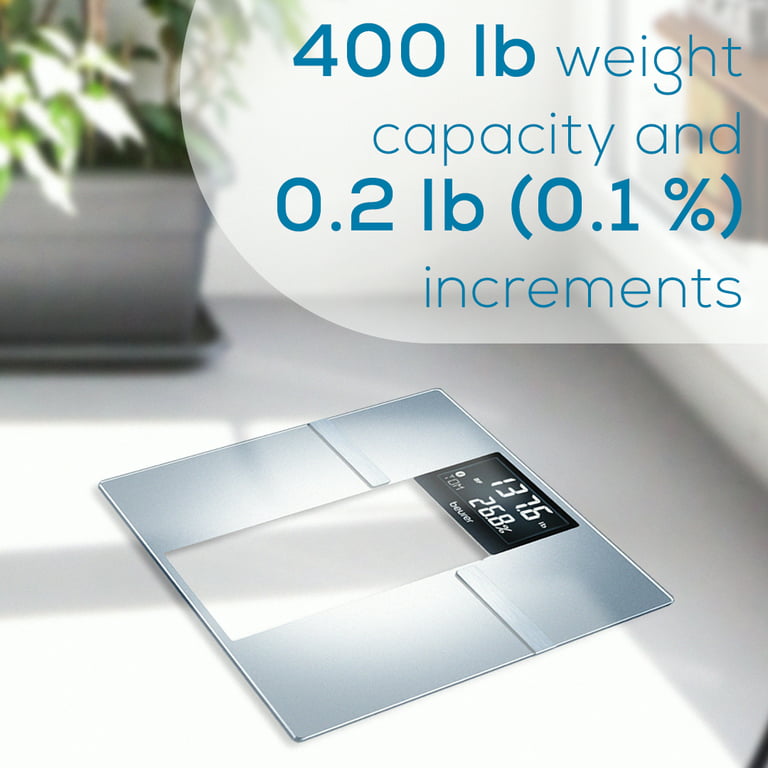 Beurer BF720 Digital Scale for Body Weight, Smart Weight Scale with 400 lb  Capacity, Bluetooth Scale with XL LCD Display and 8 User Memory Spaces