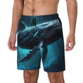 thumbnail image 1 of Balery Vintage Blue Pattern Whale Bañador para hombre, shorts de playa de secado rápido con entrepierna y forro de compresión-3X-Large, 1 of 6