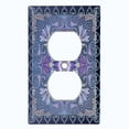 thumbnail image 2 of Metal Light Switch Plate Cover Elegant Purple Mandala Flower Tile Pattern TIL061, 2 of 13