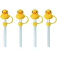 thumbnail image 1 of Couvercle de Paille Clouds, 4 Couvercles de Paille Cloud, Couvercle de Paille Cloud Réutilisable (4 x Canard), 1 of 5