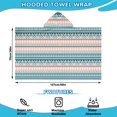 thumbnail image 2 of Pink and Blue Geometric Striped Pattern Hooded Bath Towel，50"x30" for Ages 3 To 12 Kids, Quick Dry Lightweight Soft Microfiber Hood Beach Towel Cover Up for Kids, 2 of 7