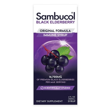 Sambucol Black Elderberry Original Immune Support Syrup, 4oz.