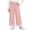 01-Pink, variant on Diufon Wide Leg Pants for Girls Cute Lace Trim High Waisted Loose Pant Kids Boho Knitted Cotton Soft Comfy Trousers