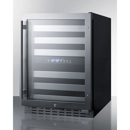 Summit Appliance - 46-Bottle Dual Zone Wine Cooler - Stainless steel