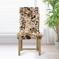 thumbnail image 3 of COEQINE Stretch Dining Room Chair Slipcovers Set of 2, Universal Fit Soft Dining Chair Cover Pet Friendly Furniture Protector for Holiday Home Decor, Leopard Print Beige Brown, 3 of 7