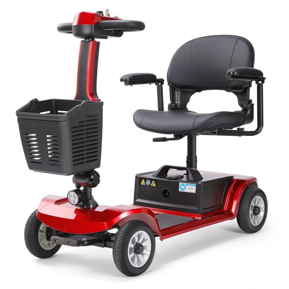 BoVellt 12AH Portable Folding Mobility Scooter Ideal for Adults and Seniors Practical Swivel Seat Stable Anti Tip Design Wear