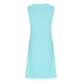 thumbnail image 5 of Vestido casual para mujer Vestido de verano Vestido lencero Vestido fruncido Cita diaria Salir Moda Correa básica Sin mangas Ajuste holgado Azul / S, 5 of 5