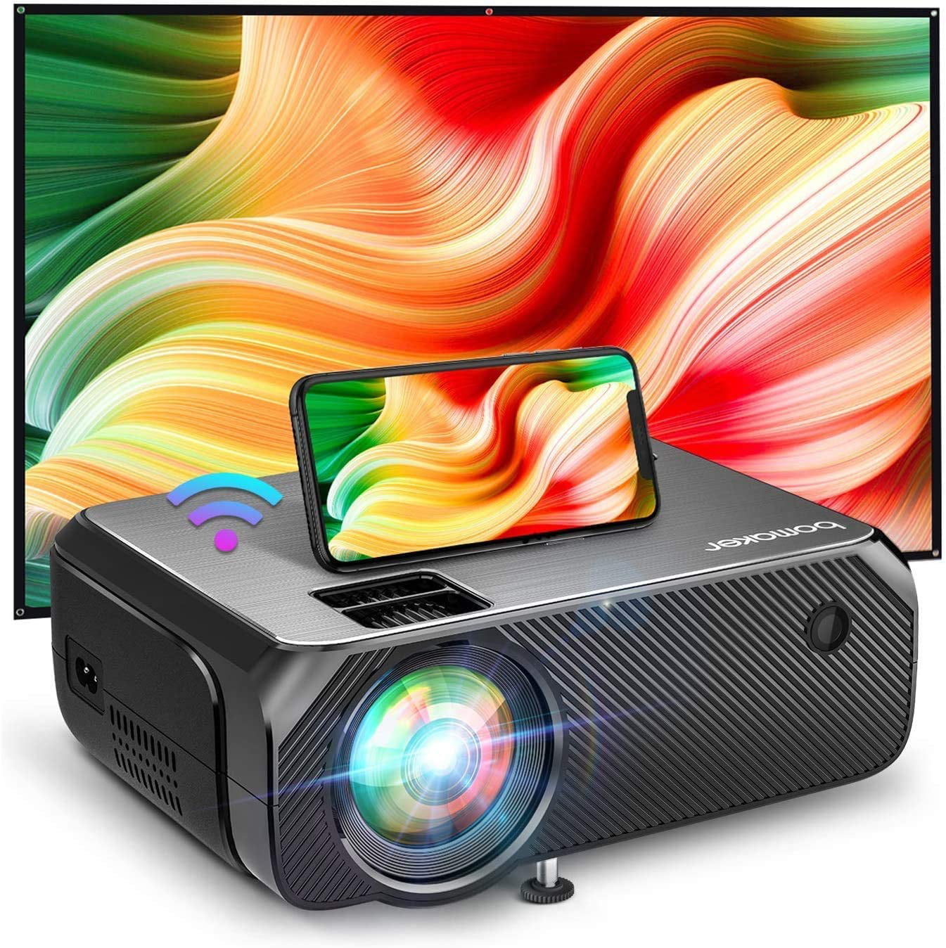 【2021 Latest Version】Portable Projector,Portable Home Theater Projector  Wi-Fi Mini Projector，Video Projector Outdoor Movie Projector