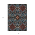 thumbnail image 3 of HomeRoots 597681 5 x 8 ft. Denim Blue Brick Red & Brown Oriental Washable Indoor & Outdoor Rectangle Traditional Area Rug, 3 of 5