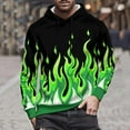 thumbnail image 4 of Men's 3D Printed Hooded Sweatshirt - Eye-Catching Flame Design | Long Sleeve Pullover with Kangaroo Pocket & Drawstrings, 4 of 9