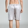 thumbnail image 4 of Defitshape Men's Satin Sleep Shorts Boxers Underwea Pj Pajama Bottom Casual Nightwear Bunched Loungewear Cool Summer Elastic Silver X-Small, 4 of 5