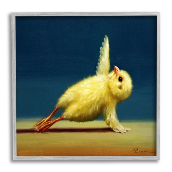 Stupell Industries Cute Yellow Chick Stretching Yoga Detailed Painting , 12 x 12, Design by Lucia Heffernan