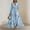 Light Blue, variant on Women's Evening Gown Dress, Printed V-Neck Long Sleeve with Pocket, Slim Casual Midi Dress for Work or Wedding Guest, 2026 New Limited-time Offer