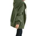 thumbnail image 3 of Oversized Fleece Hoodie Women, Drawstring Zip Jacket, Cozy Streetwear Outerwear Green 5Xl , Streetwear Hoodie, 3 of 3
