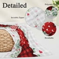 thumbnail image 2 of Valentine's Day Pillow Covers, Linen Long Throw Pillow Case, Red Strip Plaid Love Eucalyptus Grey Check Holiday Pillow Protector Decorative Cushion Cover for Living Room/Bedroom 20" x 30", 2 of 8
