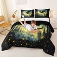 thumbnail image 3 of Erosebridal Magic Dragon Queen Comforter Set for Boys, Magical Jungle Night Bedding Comforter Set, Black Reversible, 1 Comforter and 2 Pillowcases, 3 of 6