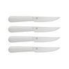 Beautiful 4-piece Forged, Micro-Serrated Kitchen Steak Knife Set in White