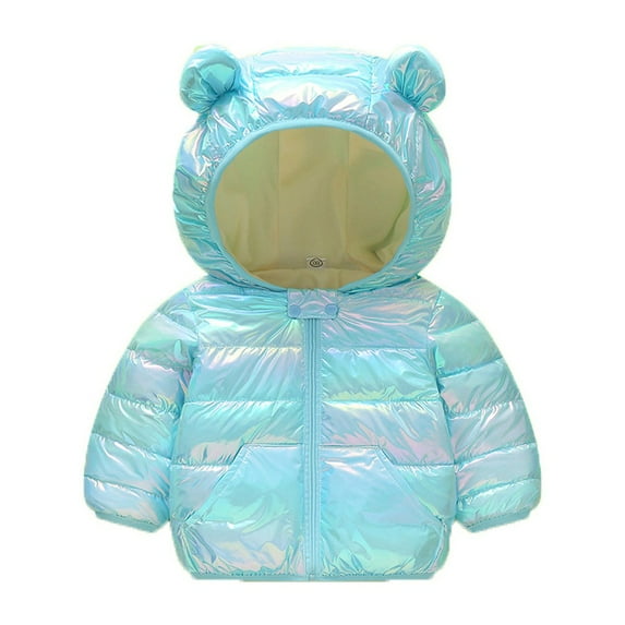 Baby Boys Girls Light Coats Toddler Kids Warm Jacket Outerwear Hooded Padded Snowsuit 0-4Y