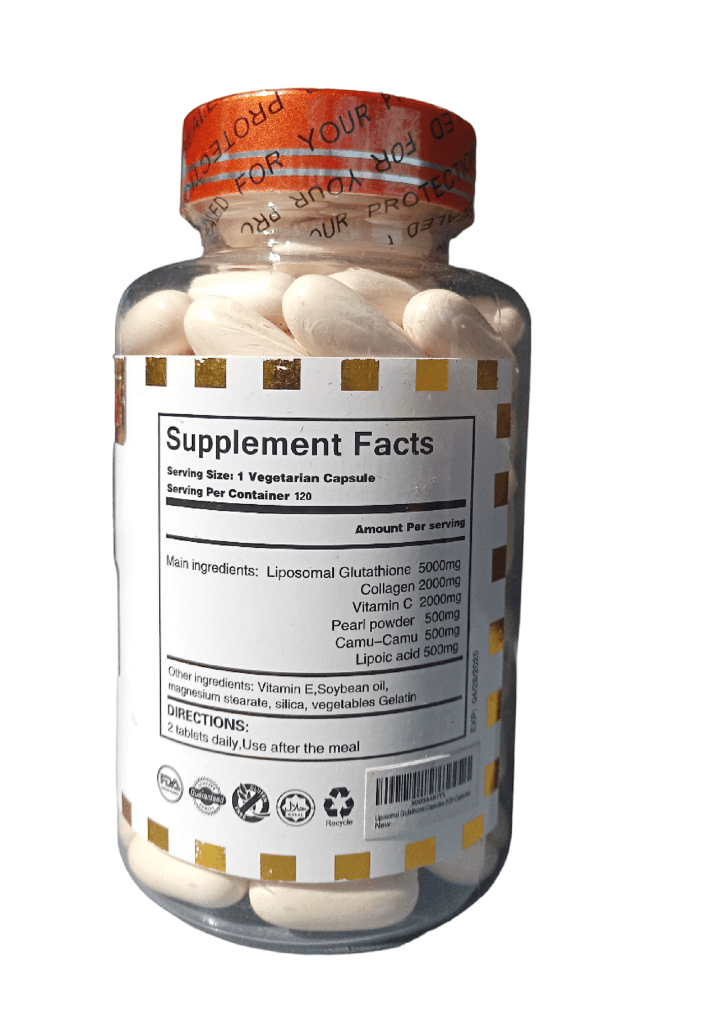 Liposomal Glutathione Supplement – 120 Capsules for Skin Brightening & Immune Support