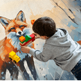 thumbnail image 6 of CURLYOOT Watercolor Fox Area Rugs 5'x7' Washable Rug Large Living Room Rug Non Slip Indoor Floor Carpet for Dining Room Bedroom Home, 6 of 8