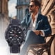 thumbnail image 1 of Reloj mecánico inspirado en lápiz labial para hombre, con correa de silicona perforada estilo carreras. Reloj deportivo para estudiantes y profesionales. Correa plegable., 1 of 7