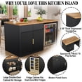 thumbnail image 5 of 60.7"W Large Kitchen Island with Fridge Space, Modern Kitchen Bar Island Table, 5 of 9