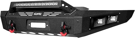 TIOYAR Steel Front Bumper for 2021-2022-2023-2024-2025 Ford F150 (Not Fit F150 Lighting) W/Winch Plate&Lights (Black Texture)