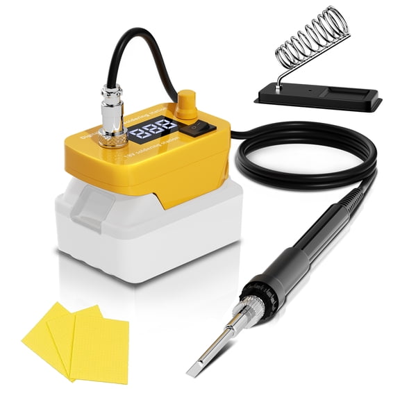 Cordless Soldering Station for Dewalt 20V Max Battery-with 2 Auxiliary Helpers Electric Digital LCD Display Soldering lron Station Fast Heating Up Soldering Station for DlY,Appliance Repair-Tool Only