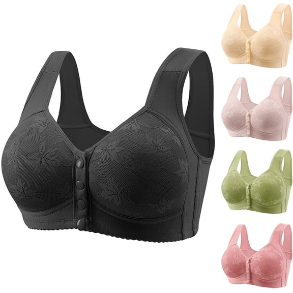 ibiyuan Front Closure Jelly Bras for Women Wireless No Underwire Full Coverage Seamless Comfort Support Mastectomy Bra
